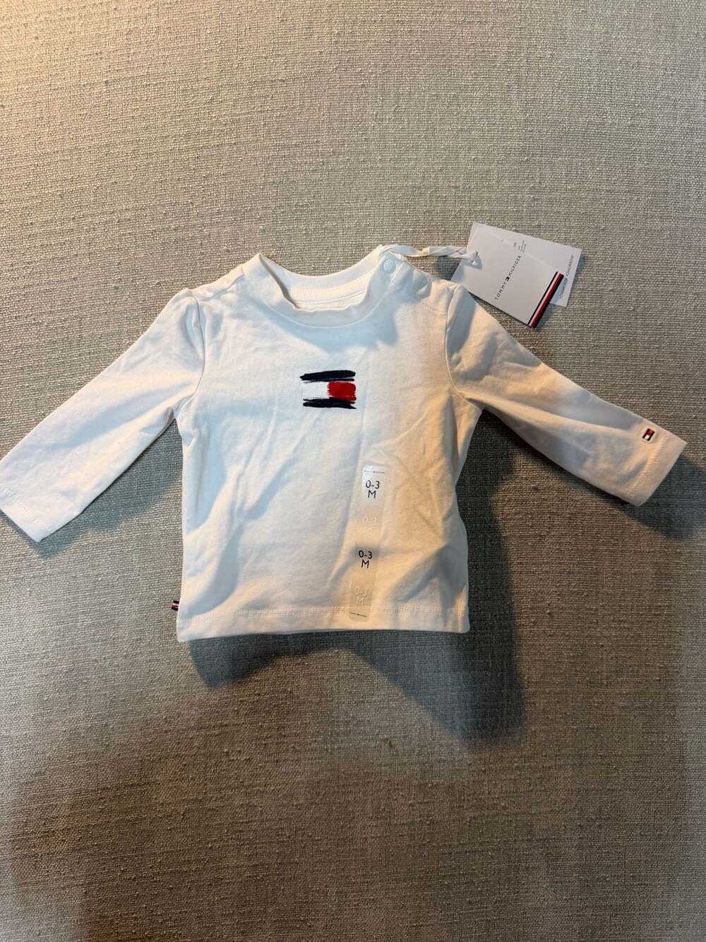Tommy Hilfiger Baby Paintbrush Flag Logo Long Sleeve T-Shirt